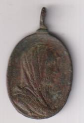 Jesús. medalla (AE 31 mm.) R/maría. Siglo XVIII