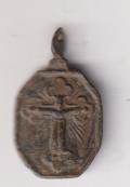 Virgen. Medalla (AE 18 mm.) R/Cruz. Siglo XVII-XVIII. Bonita acuñación