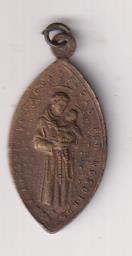 San Antonio de Padua. Medalla (AE 30 mm.) R/Recuerdo del Monasterio de Yuste. Siglo XIX