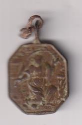 Santa Bárbara. medalla (AE 24 mm.) R/San juan Bautista. Siglo XVII-XVIII