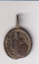 San Benito. Medalla (AE 17 mm.) R/N.S. de Montserrat. Siglo XVII-XVIII