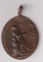 S, Andrés Avelino. Medalla (AE 32 mms.) R/ Leyenda en latín. Princip. del Siglo XVIII. MUY RARA
