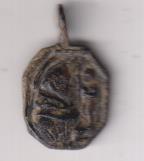 San Francisco de Paula. Medalla (AE 18 mms.) R/ San antonio de padua. Siglo XVII-XVIII