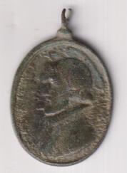 San Estanislao de Kostka. Medalla (AE 31 mms.) R/ Dos Santos (Jesuitas) Siglo XVII. RARA