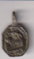 Sasnta Bárbara. medalla. (AE 18 mms.) R/ San Antonio de Padua. Siglo XVII-XVII