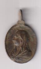 Jesús con corona de Espinas. Medalla (AE 23 mms.) R/ Dolorosa. Siglo xVII-XVIII. RARA