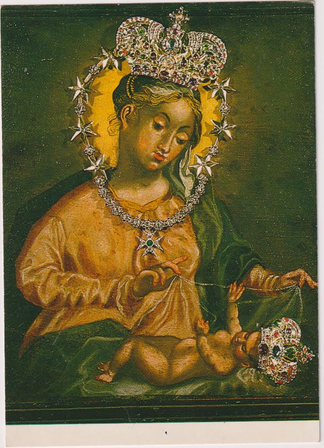 Postal Austriaca. Virgen María. Salzburgo. Original de Maler (1633)