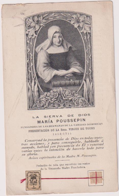 Estampa (12,5x7,5) María Pouseppin, Fundadora de las Hermanas de la Caridad Dominicas 1653-1744