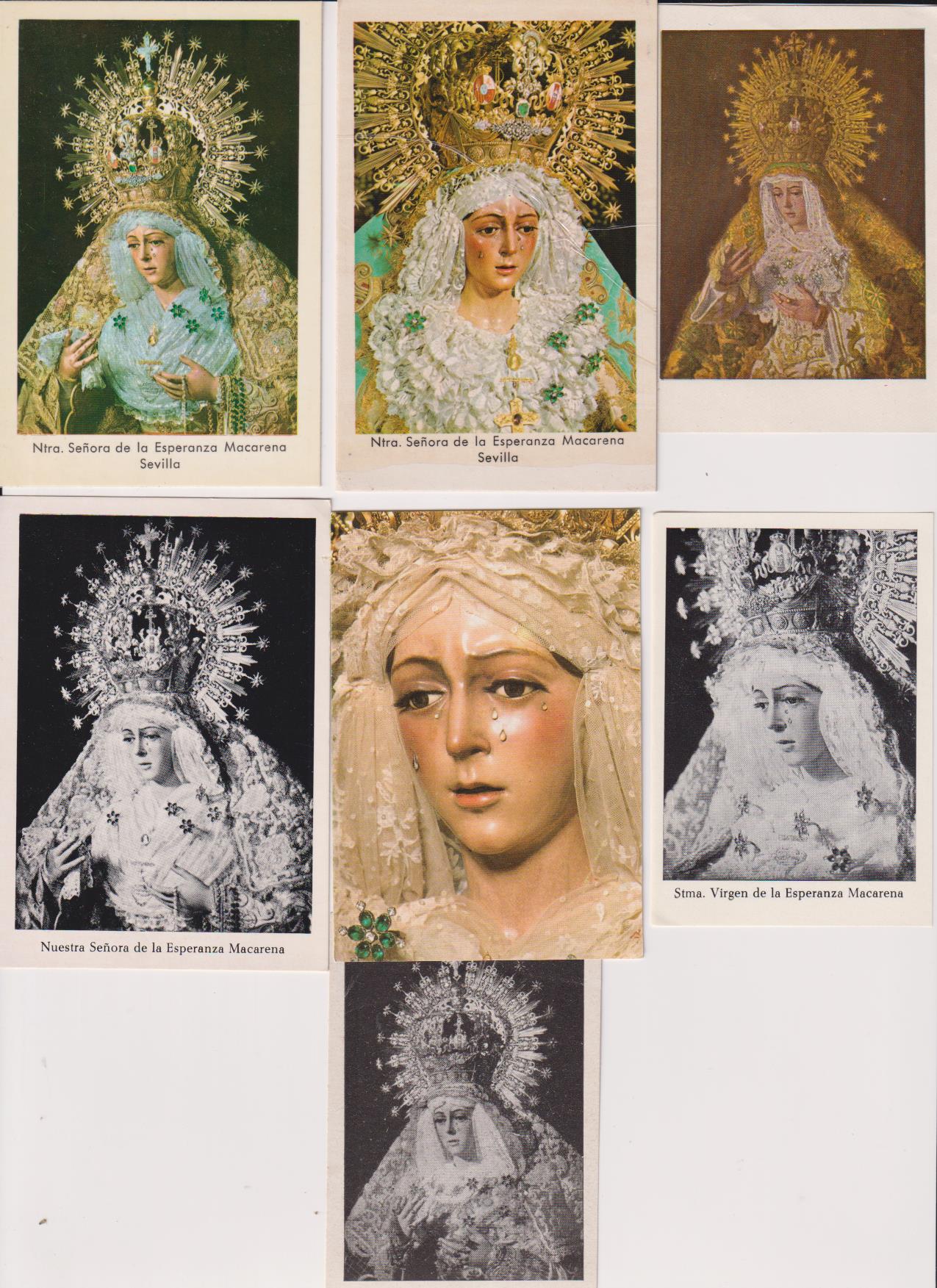 Lote de 7 Foto-Postales (de 11,5 a 10) De la Virgen Macarena