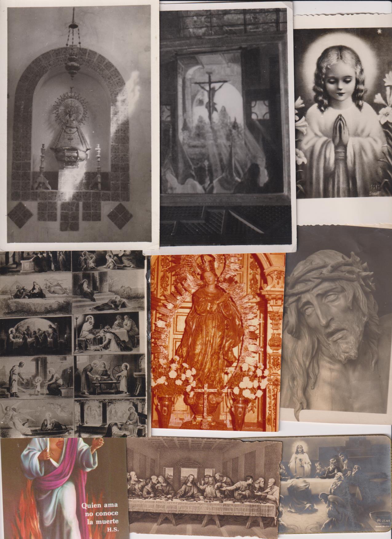 Lote de 9 Foto-Estampas (De tamaño postal a 9 cms.) De Principio Siglo XX a años 90