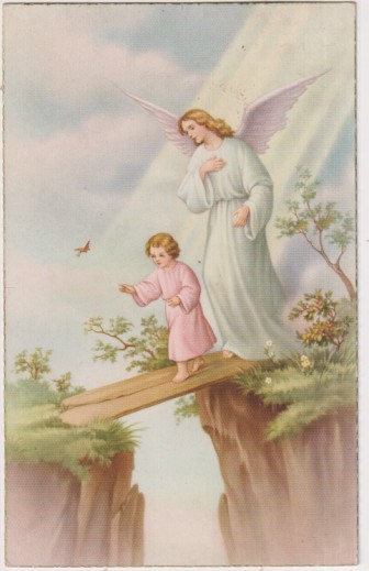 El Ángel de la Guarda.  Años 50. Dedicada
