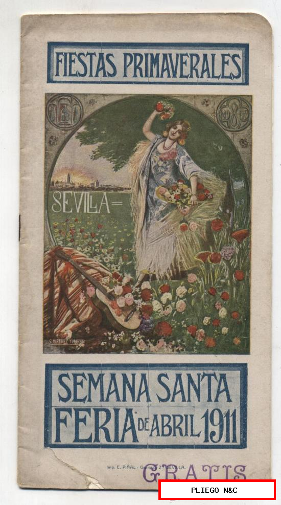 Fiestas Primaverales. Sevilla Semana Santa y Feria de 1911. Libro con 28 pp. con vistas de Sevilla