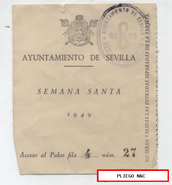 Ayuntamiento de Sevilla. Semana Santa 1949. Acceso al Palco