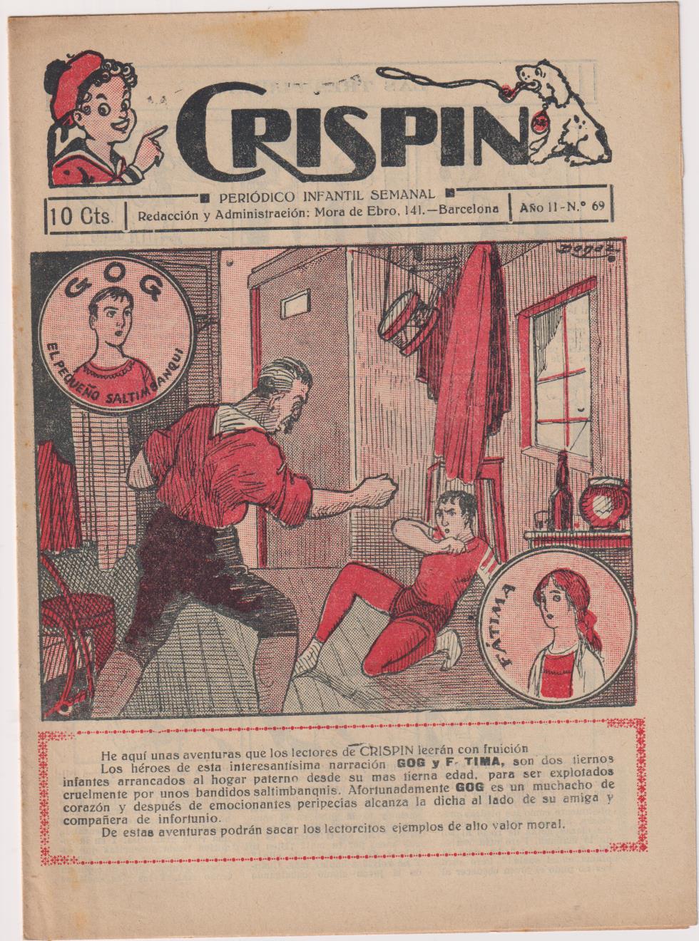 Crispín nº 69. El Gato Negro 1922. SIN ABRIR