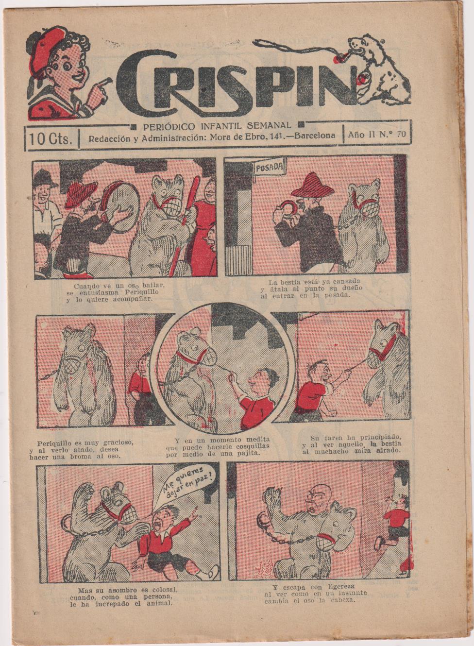 Crispín nº 70. El Gato Negro 1922. SIN ABRIR