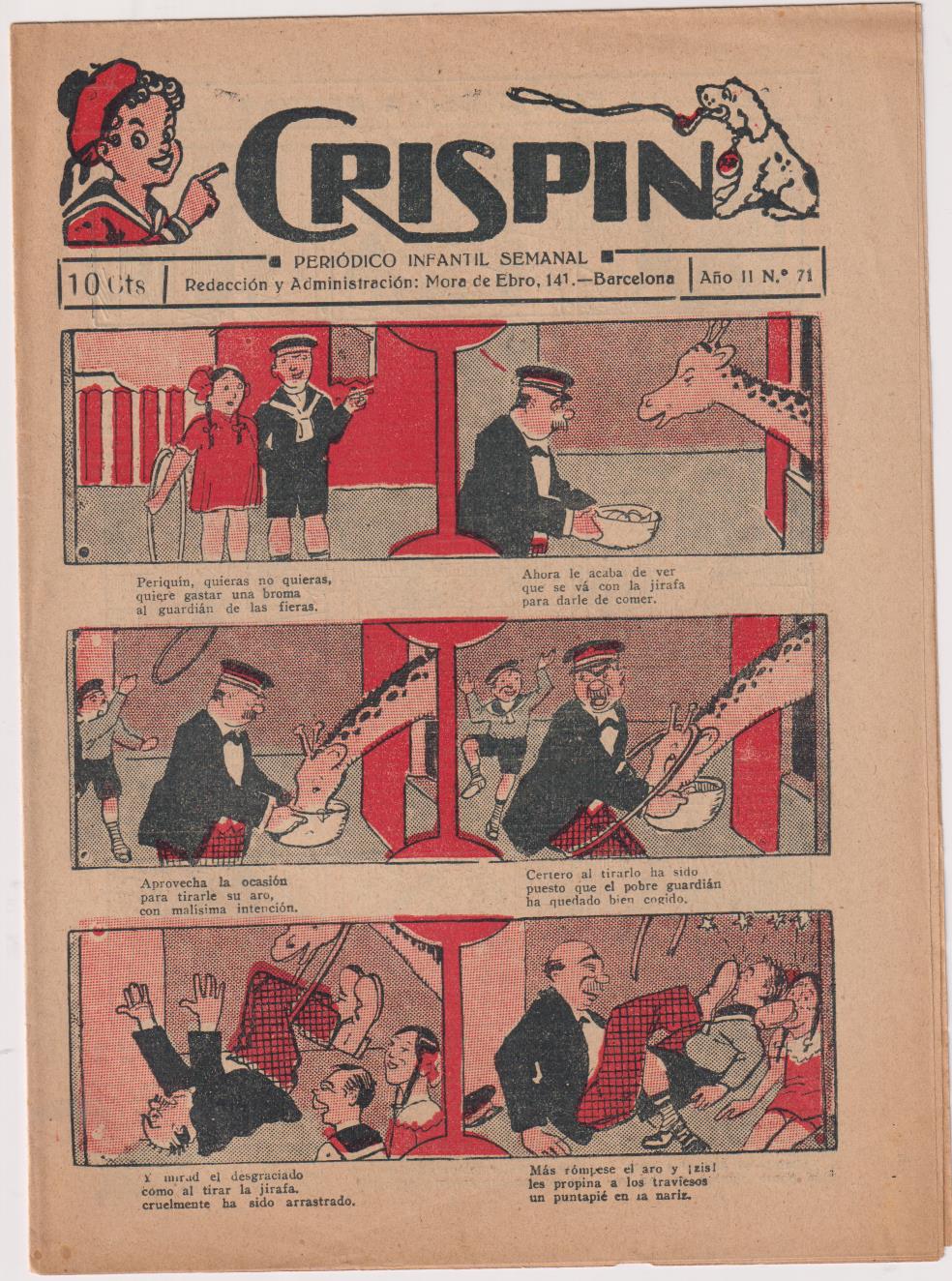 Crispín nº 71. El Gato Negro 1922. SIN ABRIR
