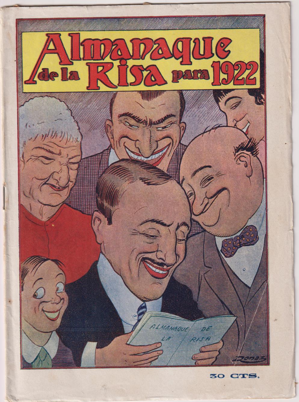 Almanaque de la Risa para 1922. El Gato Negro (22,5x16,5)  14 páginas. MUY RARO