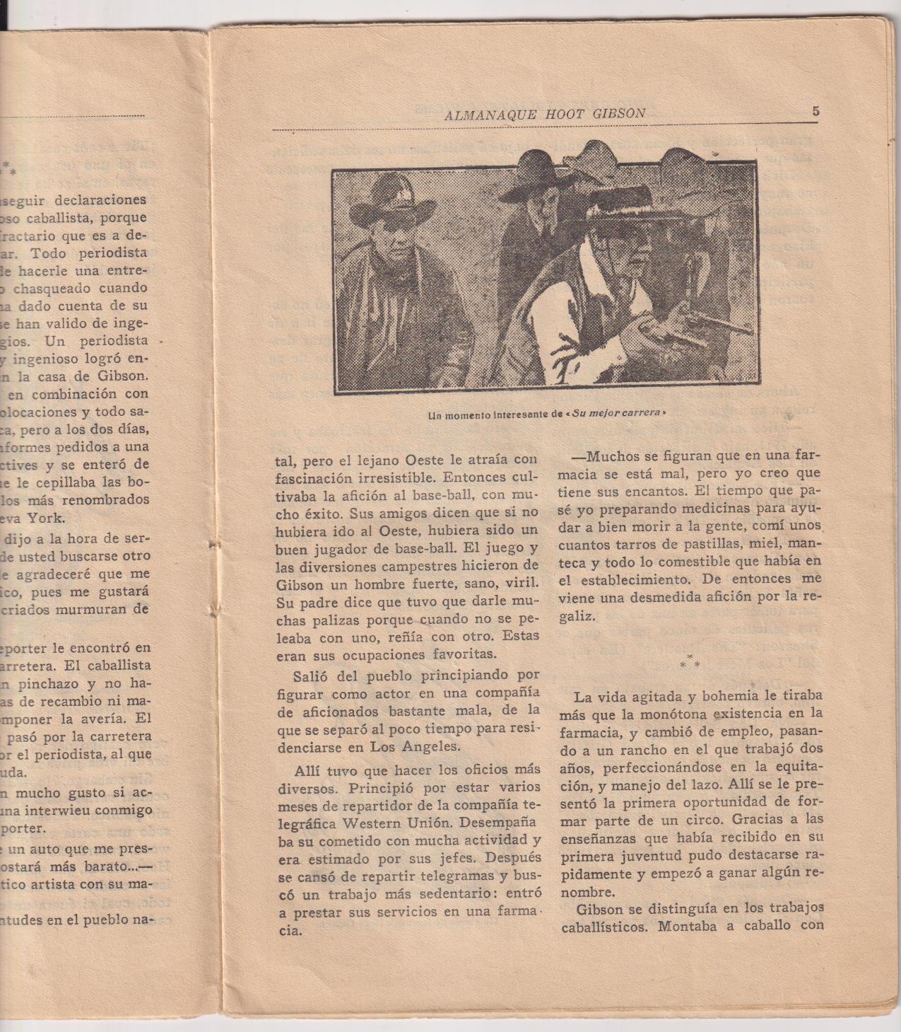 Almanaque de Hoot Gibson para 1929. Ediciones Biblioteca Films. (24x16) 24 páginas. MUY RARO