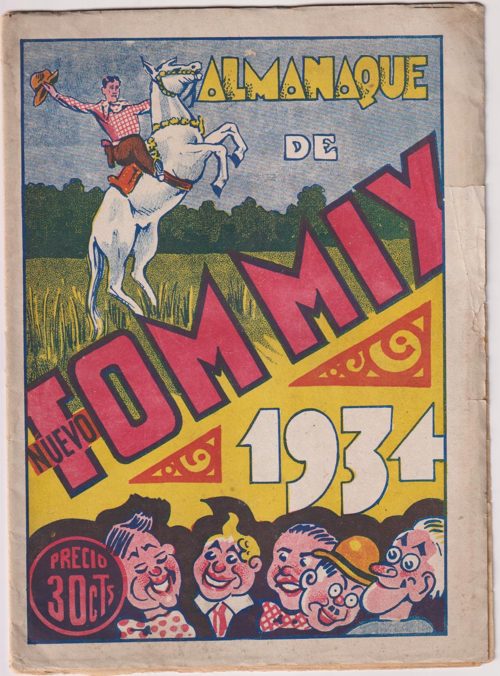 Almanaque Nuevo Tom Mix para 1934. Hispano Americana (22,5x16,5)  32 Páginas. MUY RARO