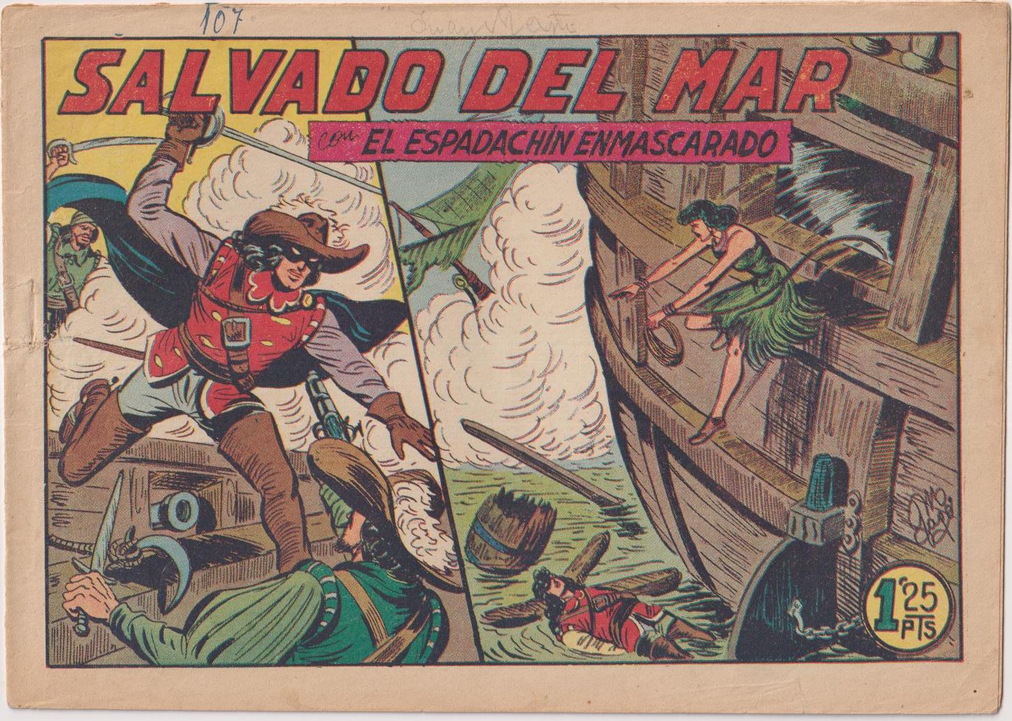 El Espadachín Enmascarado nº 107. Valenciana 1952. Escaso