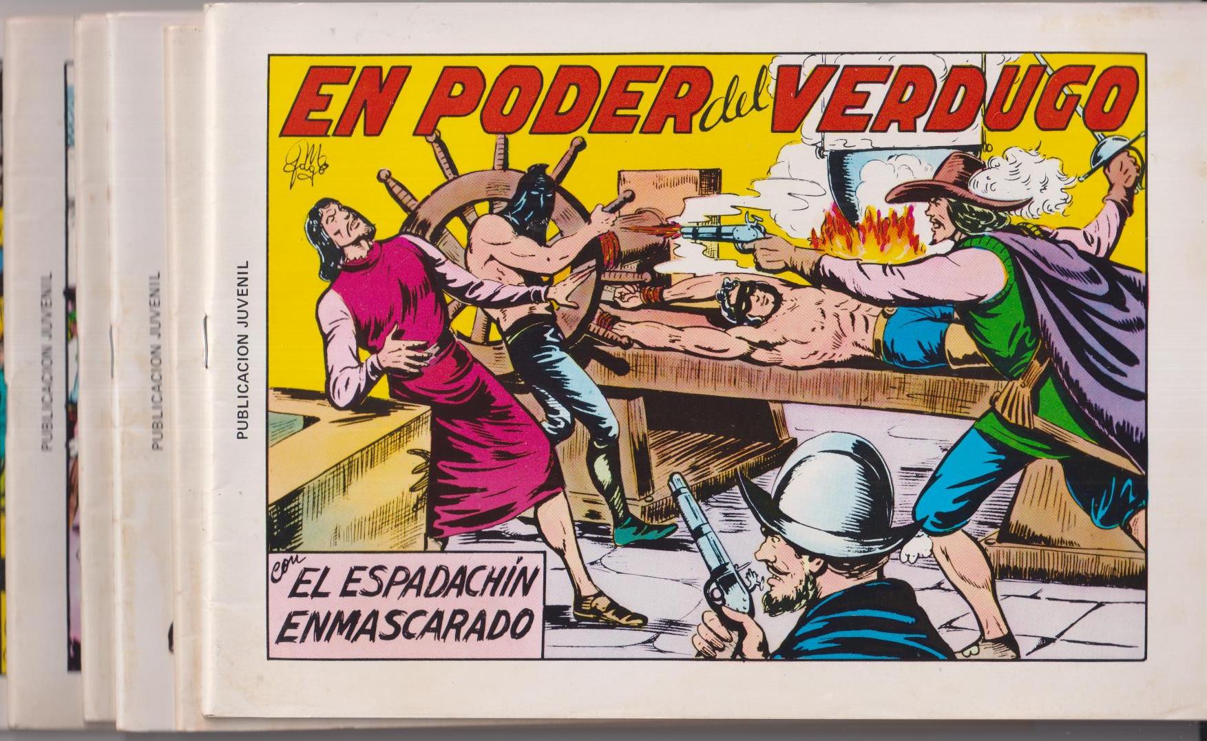 El espadachín enmascarado. 6 ejemplares del 8 al 13. 2ª Edición Valenciana 1981. 3 en 1