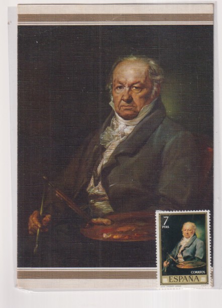 postal.- vicente lópez. Retrato de goya con su sello sin matasellar