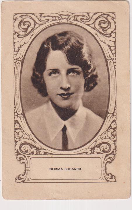 Norma Shearer. Cromo (11,5x7,5 cm.) Publicidad de Productos Farmacéuticos CAP, Sabadell