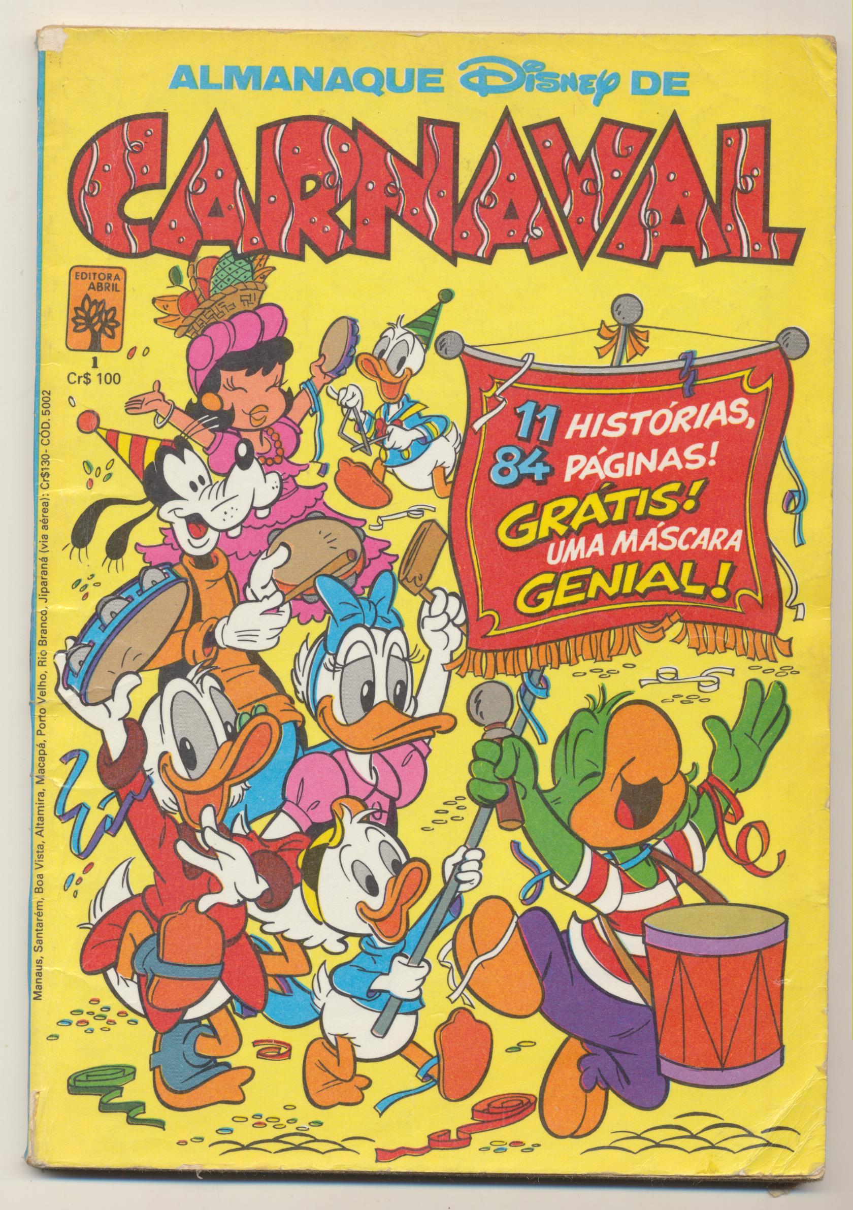 Almanaque Disney de Carnaval nº 1. Sao Paulo. 19x13. 82 paginas color