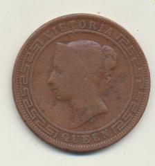 Ceilán. Victoria Queen. 5 Cts. 1870. KM 93