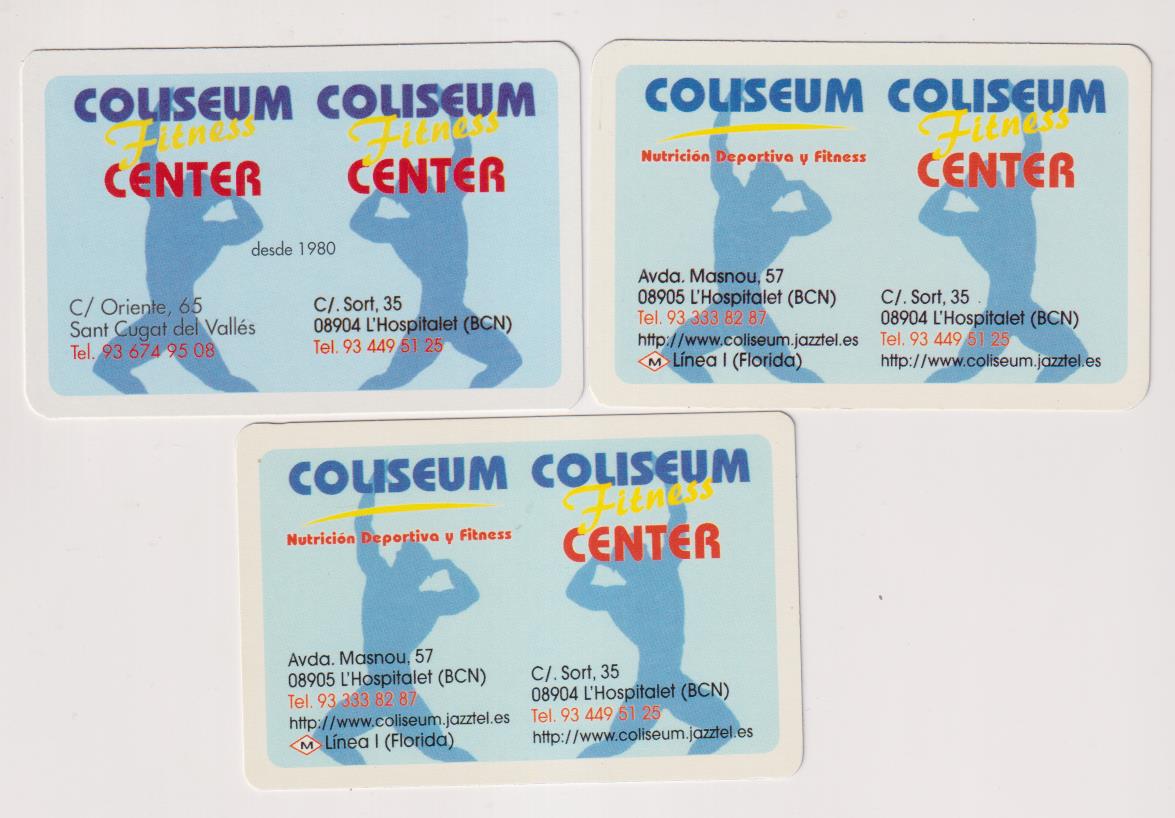 Lote de 3 Calendarios Comas, Coliseum Fitness Center para 2003, 2004 y 2005
