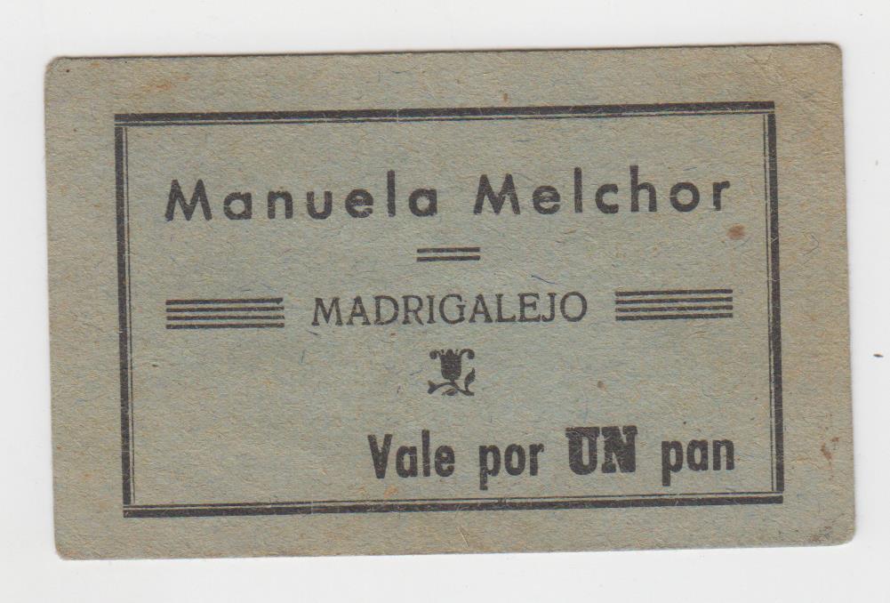 Manuela Melchor, Madrigalejo. Lote de 2 vales (1 y 3 panes). MBC+
