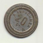 Moneda de Necesidad. AE-19. A Consommer 20 C. R/J. C