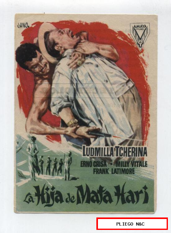 La Hija de Mata Hari. Sencillo de Amaya Films. Teatro Circo 1956