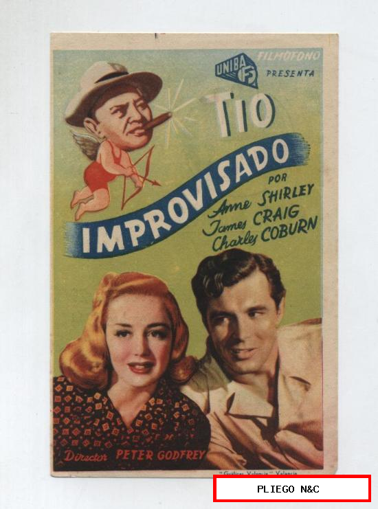 Tío improvisado. Sencillo de Filmófono. Cine Gades (Cádiz) 1944