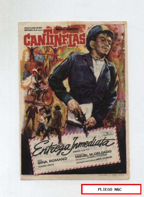 Cantinflas-Entrega inmediata. Sencillo de Mundial Films. Cine Capitol (Málaga) 1968