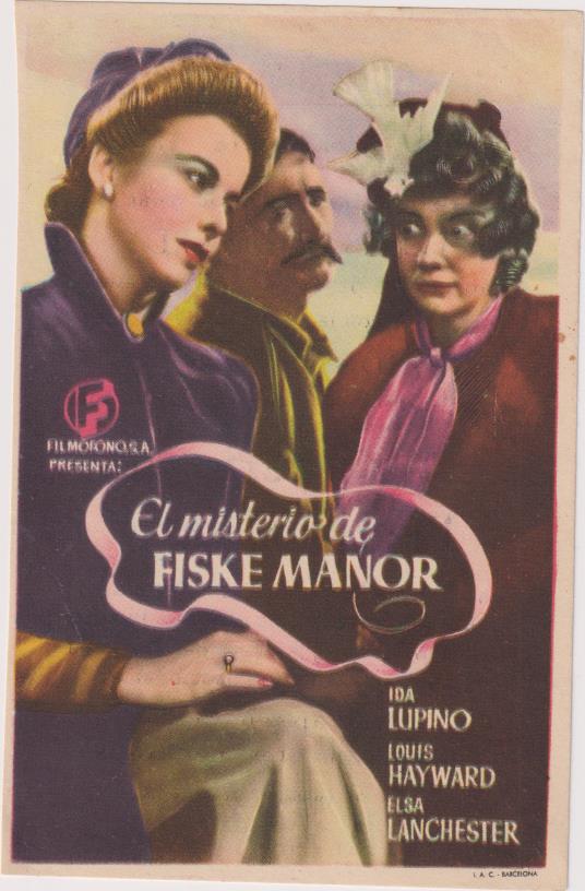 El Misterio de Fiske Manor. Sencillo de Filmófono. Cine jardín, Chiclana