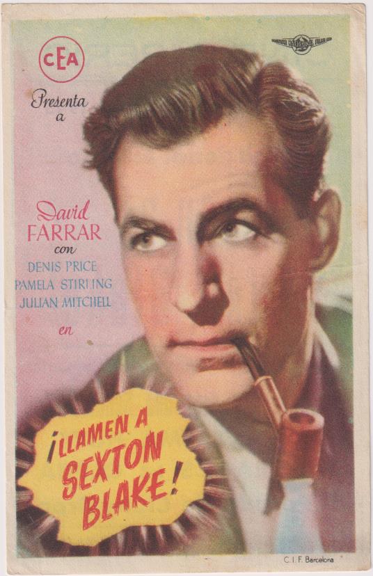 ¡Llamen a Sexton Blake!. Sencillo de CEA. Cine Imperio-Toledo 1948
