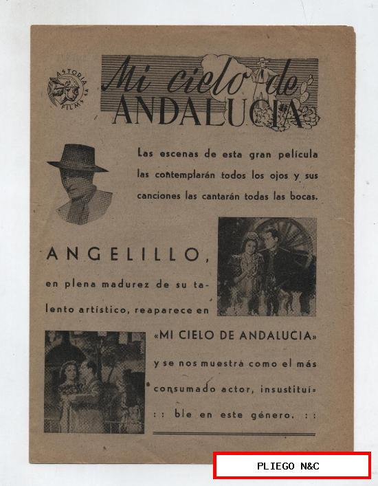 Mi cielo de Andalucía. Programa doble Cancionero de Astoria Films