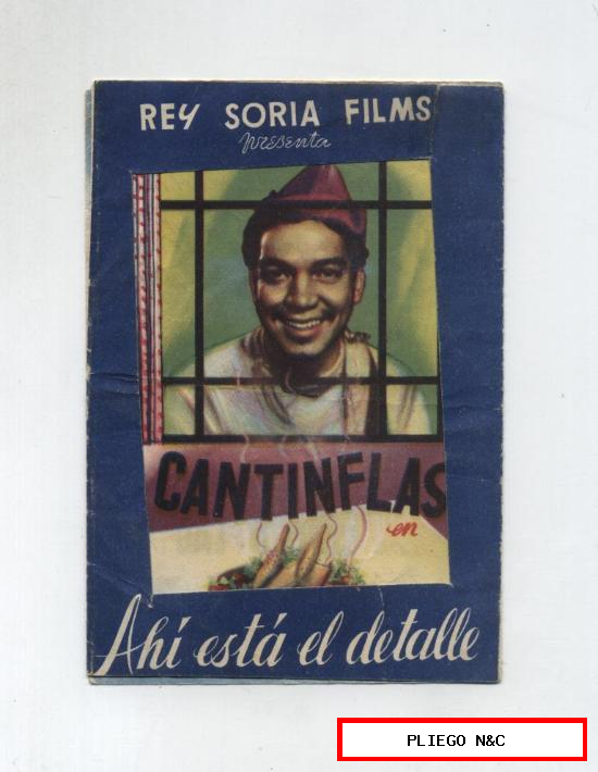 Cantinflas-Ahí está el detalle. Tríptico troquelado de Rey Soria. Cine Princesa