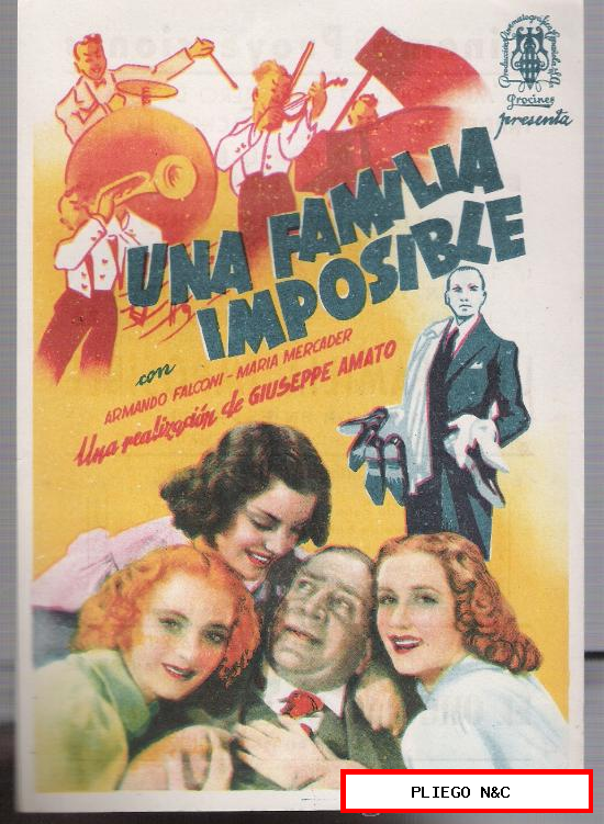 Una familia imposible. Sencillo de Procines. Cinema Proyecciones-Ciudad Real 1946