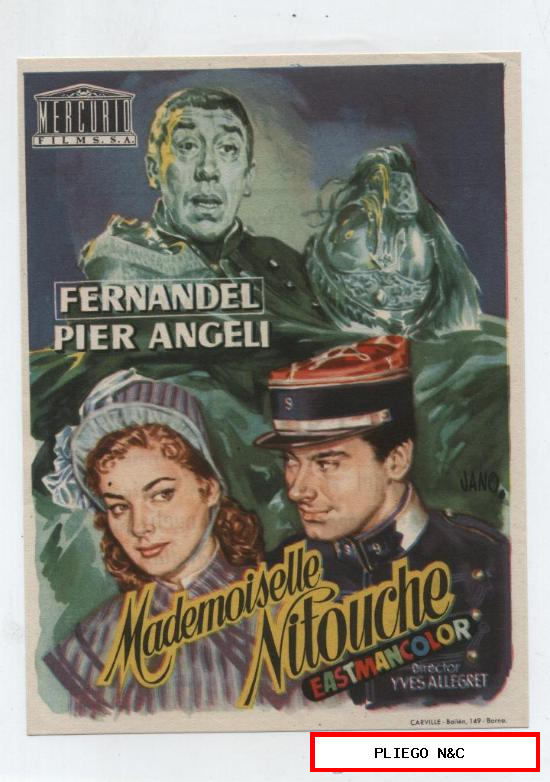 Madeimoselle Nitouche. Sencillo de Mercurio. Cine Mari-León 1954