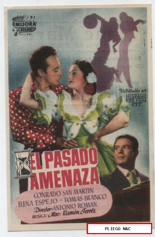 El pasado amenaza. Sencillo de Emisora Films. Cine Mari-León 1950