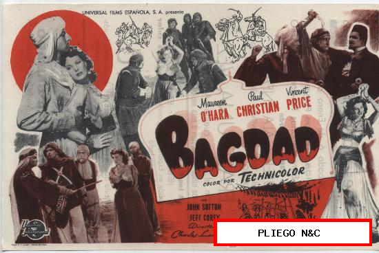 Bagdad. Sencillo grande de Universal. Cine Mari-León 1951