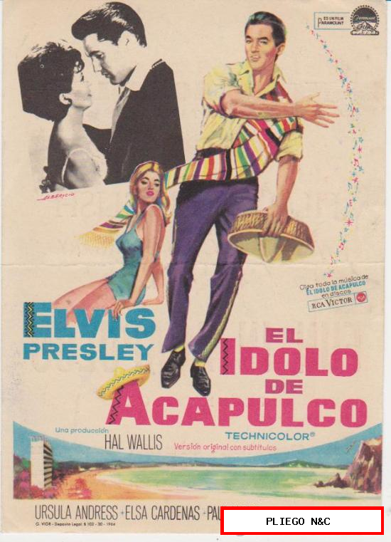 El Ídolo de Acapulco. Programa tarjeta de Paramount. Cine Sohail-Fuengirola 1966