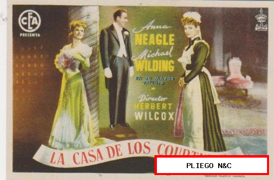 La Casa de los Courtneys. Sencillo de CEA. Cine Mari-León 1948. ¡IMPECABLE!