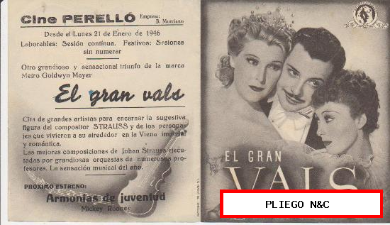 El Gran Vals. Doble de MGM. Cine Perelló 1946