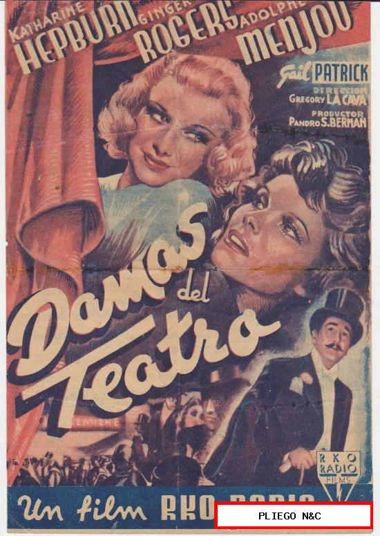 Damas del Teatro. Sencillo grande de RKO Radio. Cine Avenida-Sevilla 1941