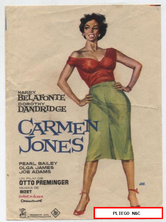 Carmen Jones. Sencillo de Chamartín. Cinema Recreativo 1966