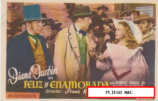 Feliz y enamorada. Sencillo de Universal. Cine Mari-León 1948. ¡IMPECABLE!