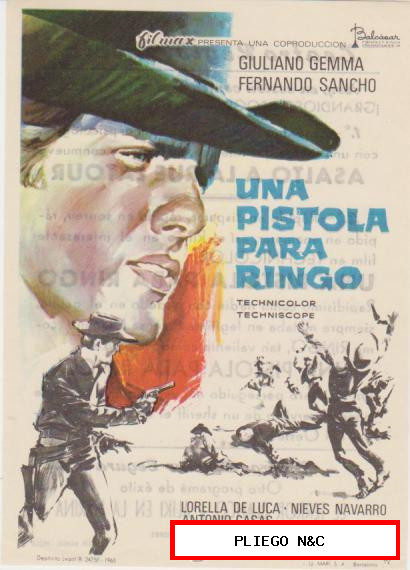 Una pistola para Ringo. Sencillo de Filmax. Teatro Regio-Yecla. ¡IMPECABLE!